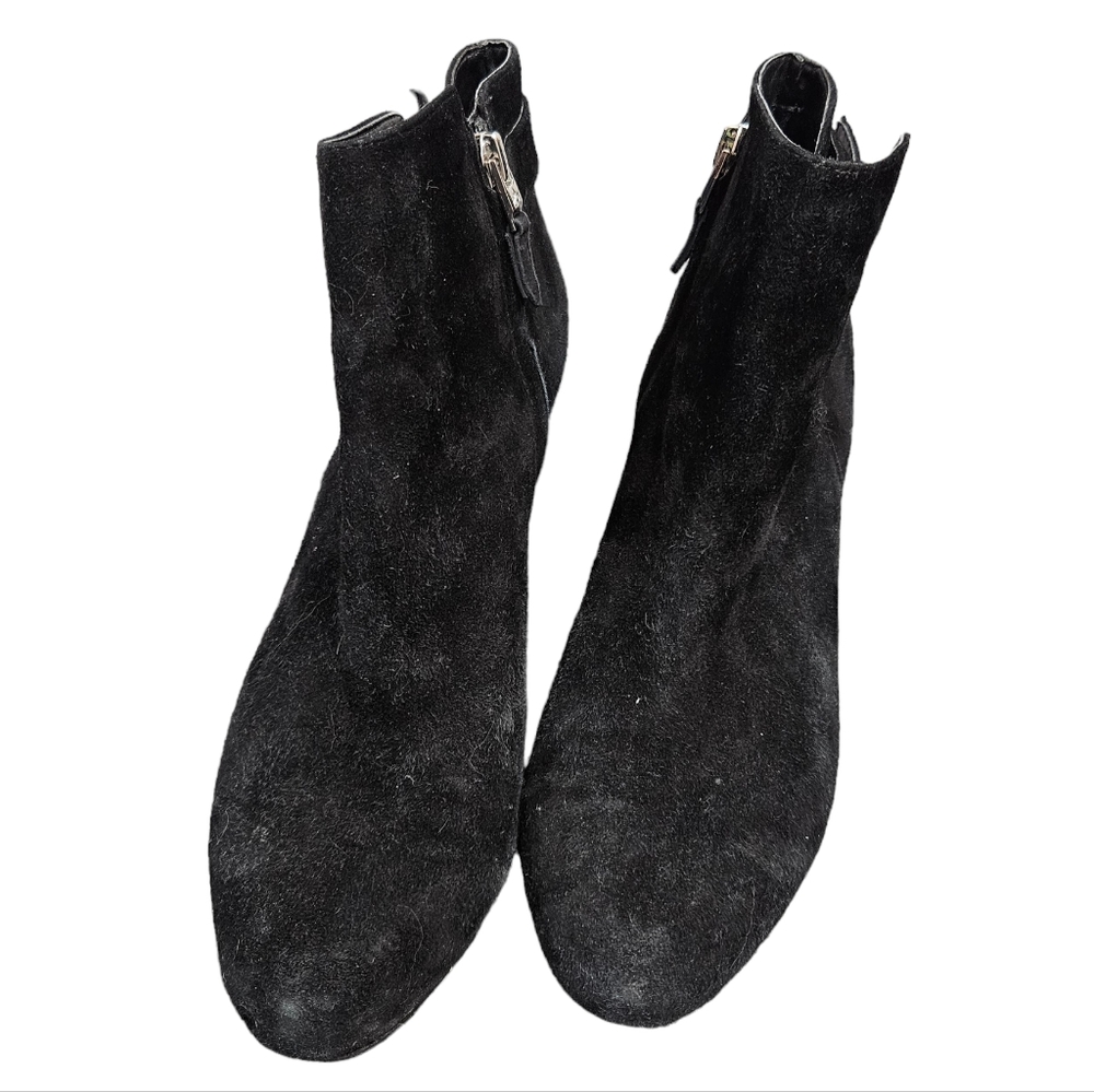 Sam Edelman Mona Black Suede Leather Ankle Booties Zipper Side EUC Ladies Size 8 - Picture 13 of 13
